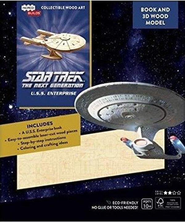 IncrediBuilds-Star Trek The Next Generation: U.S.S. Enterprise Book and 3D Wood Model - Insight Toys - Image 1
