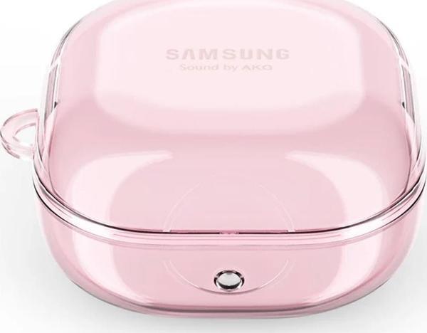 Microsonic Samsung Galaxy Buds Pro Kılıf Askı Aparatlı Transparan Silikon Pembe - Image 1