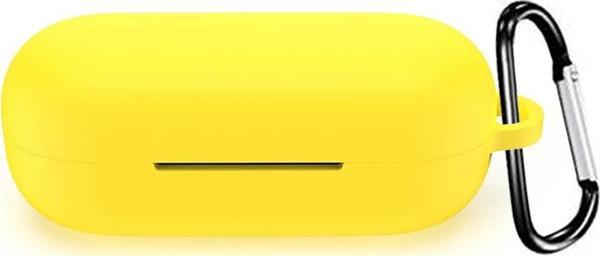 Microsonic Huawei FreeBuds SE Kılıf Askılı Mat Silikon Sarı - Image 1