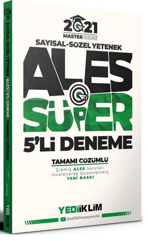 2021 Master Serisi Sayısal - Sözel Yetenek ALES  Süper 5'li Deneme Tamamı Çözümlü - Yediiklim Yayınları - Image 1