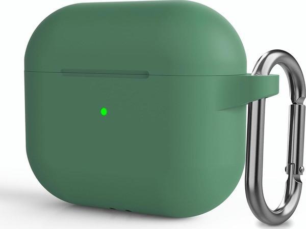 Microsonic Apple AirPods 3 Askılı Mat Silikon Kılıf Yeşil - Image 1