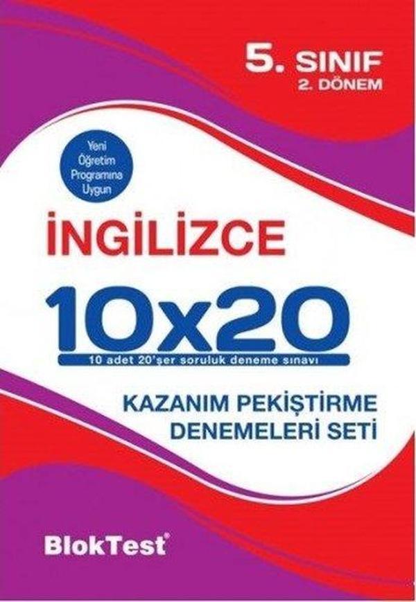 5.Sınıf Bloktest İngilizce 10X20 Kazanım Denemeleri 2. Dönem - Bloktest Yayınları - Image 1