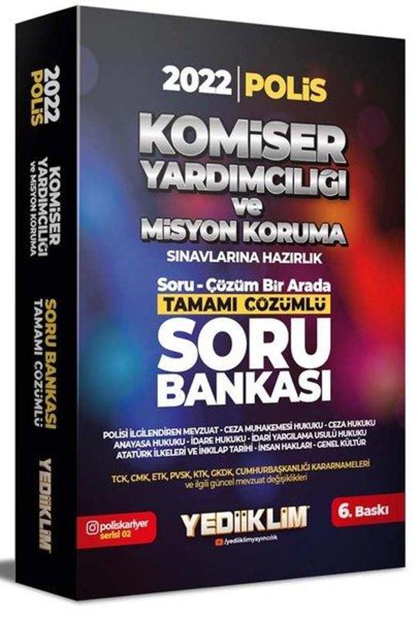 2022 Komiser Yardımcılığı ve Misyon Koruma Sınavlarına Hazırlık Tamamı Çözümlü Soru Bankası - Yediiklim Yayınları - Image 1