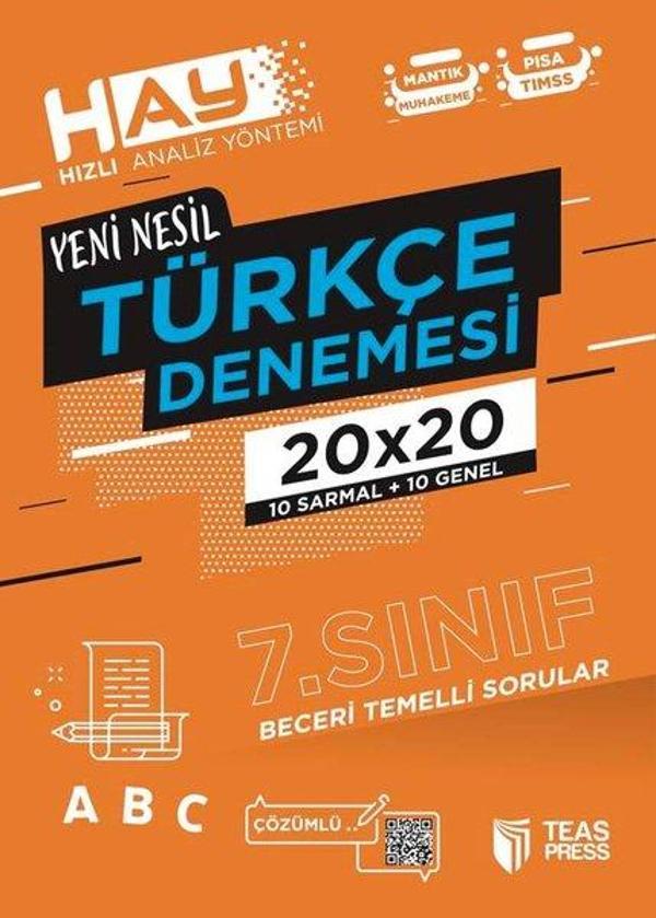 HAY 7.Sınıf Türkçe Branş Deneme - Teas Press Eğitim - Image 1