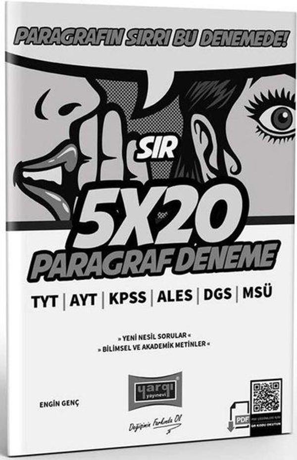 TYT AYT KPSS ALES DGS MSÜ Sır 5x20 Paragraf Deneme - Yargı Yayınları - Image 1