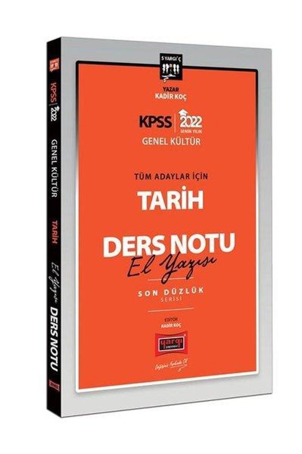2022 KPSS Genel Kültür Tüm Adaylar İçin Son Düzlük 5 Yargıç Serisi Tarih El Yazısı Ders Notu - Yargı Yayınları - Image 1