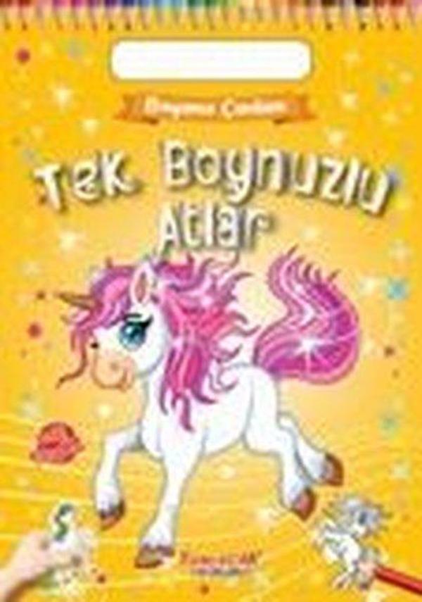 Tek Boynuzlu Atlar - Boyama Çantam - Renkli Çıkartmalı - Yumurcak Yayınları - Image 1