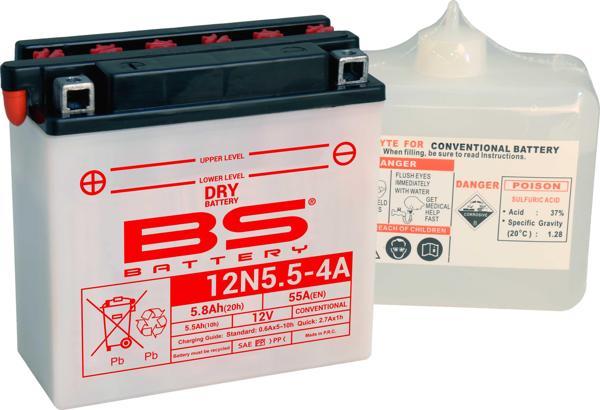 BS BATTERY 12N5.5-4A  (DRY) Motosiklet Aküsü - Image 1