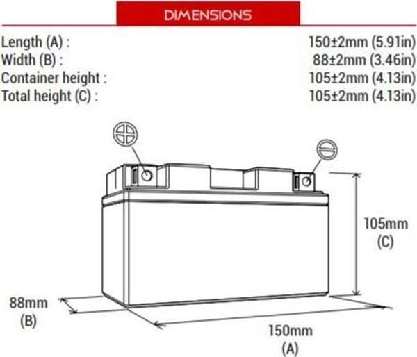 BS BATTERY BT12A-SLA Motosiklet Aküsü SLA Tipi - Image 1