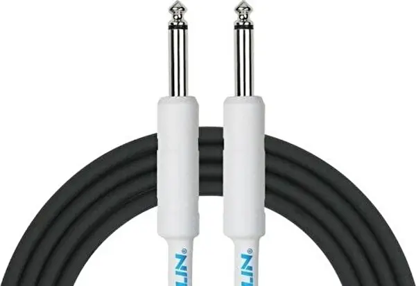 Kirlin Cable IPCH-241 3MT BK/ HWH Enstrüman Kablosu Siyah-Beyaz Makaronlu - Image 1