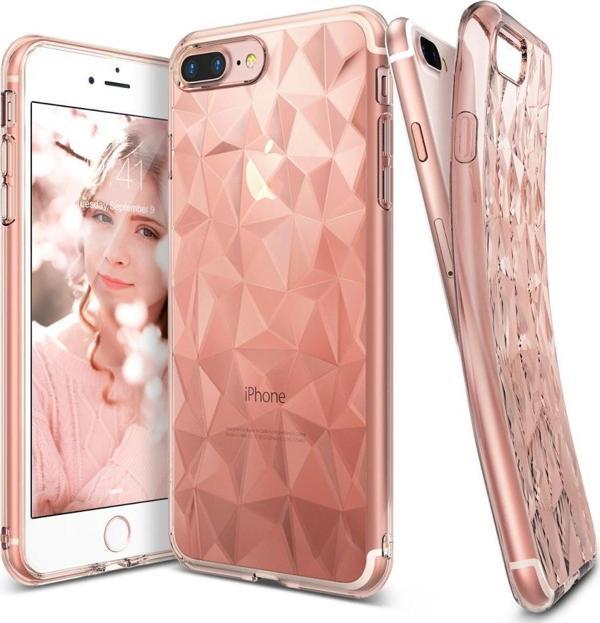 Ringke Air Prism 3D Elmas Yansıması iPhone 7/8 Plus ile Uyumlu KIlıf Rose Gold Ultra Hafif Esnek İnce Renkli Transparan - Image 1