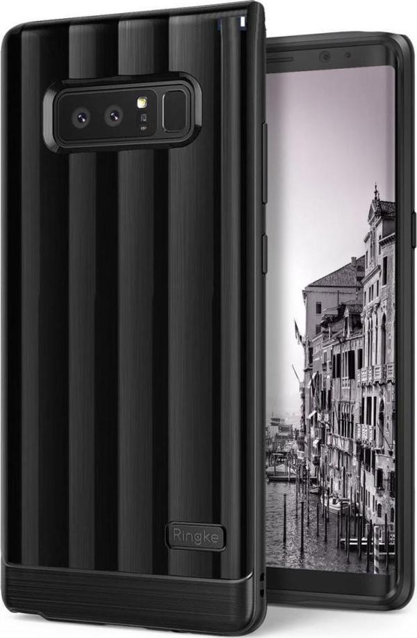 Ringke FlexS Pro Galaxy Note 8 ile Uyumlu KIlıf Black Titanyum Desen Metalik Tasarım TPU Tam Koruma - Image 1