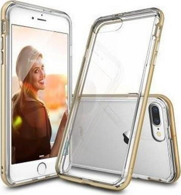 Ringke Frame İphone 7 Plus ile Uyumlu Çerçeveli Bumper Kılıf Royal Gold - Image 1