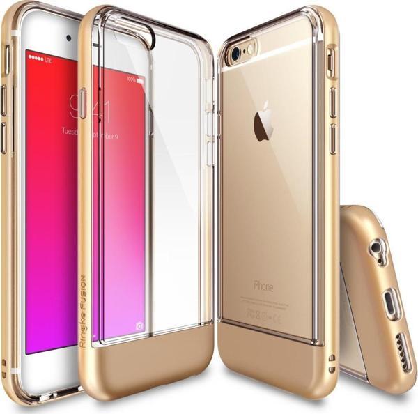 Ringke Fusion Frame iPhone 6s/ 6 ile Uyumlu Çerçeveli Bumper Kılıf Royal Gold - Image 1