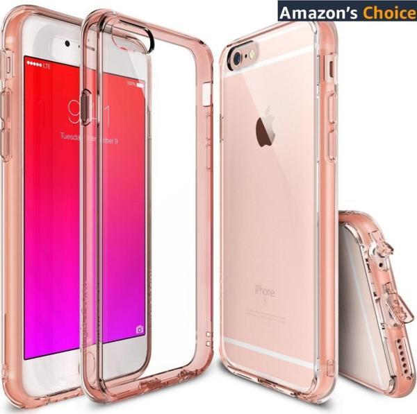 Ringke Fusion iPhone 6s Plus/ 6 Plus ile Uyumlu KIlıf Rose Gold TPU Bumper Extra Darbe Emici - Image 1