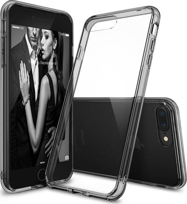 Ringke Fusion iPhone 7/8 Plus ile Uyumlu KIlıf Smoke Black TPU Bumper Extra Darbe Emici - Image 1