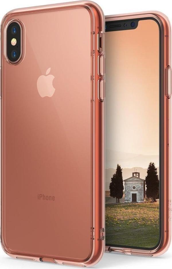 Ringke Fusion iPhone X ile Uyumlu KIlıf Rose Gold - Image 1