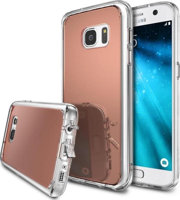 Ringke Mirror Fusion Galaxy S7 ile Uyumlu Aynalı Kılıf Rose Gold - Image 1