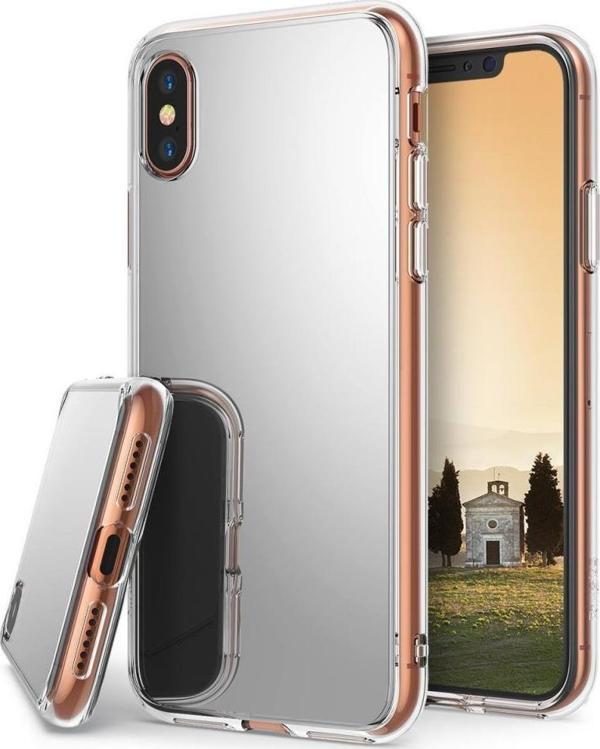 Ringke Mirror Fusion iPhone X ile Uyumlu Aynalı Kılıf Silver - Image 1