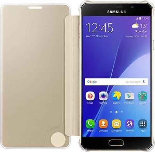 Galaxy A7 (2016) A710F ile Uyumlu Clear View Cover Altın EF-ZA710CFEGWW - Image 1
