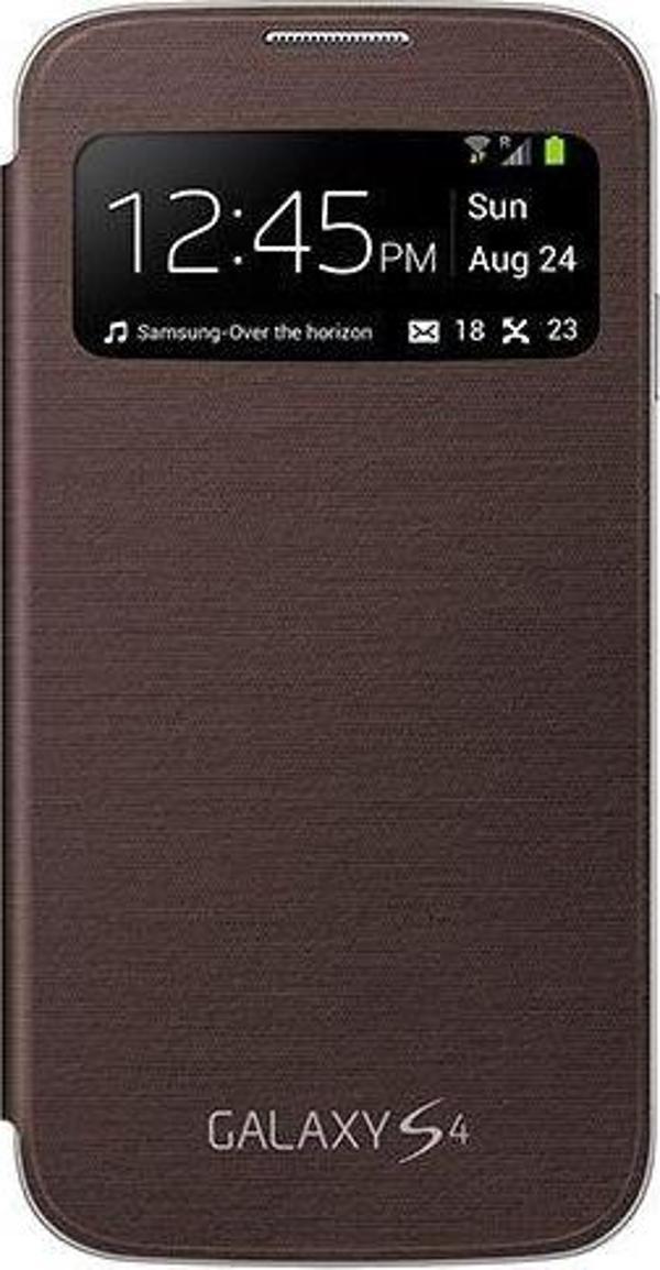 Galaxy S4 i9500 ile Uyumlu S View Cover Kılıf Kahve EF-CI950BAEGWW - Image 1