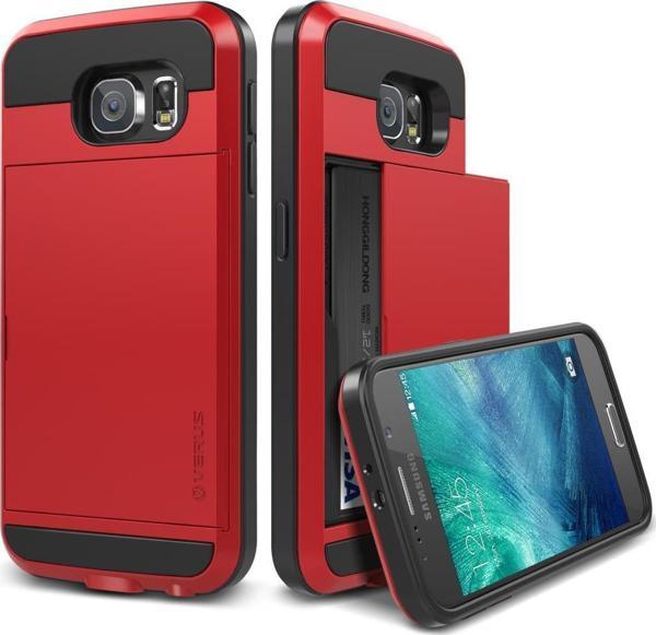Verus Galaxy S6 ile Uyumlu Case Damda Slide Kılıf Crimson Red - Image 1