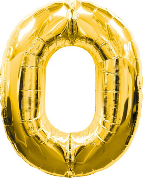Parti Aksesuar 0 Rakamlı Folyo Balon Gold Renk  40 inç - Image 1