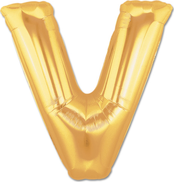 Parti Balon Parti Aksesuar V Harf Folyo Balon Altın Renk  40 inç - Image 1