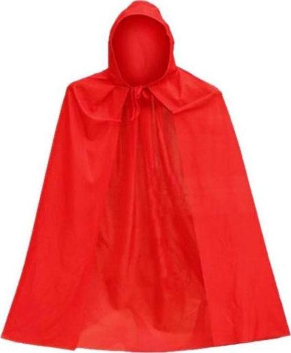Parti Cadılar Bayramı Halloween Kapişonlu Kırmızı Pelerin 90 cm - Image 1