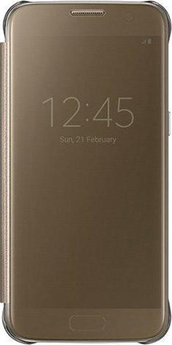 Galaxy S7 ile Uyumlu Clear View Cover Kılıf Altın EF-ZG930CFEGWW - Image 1