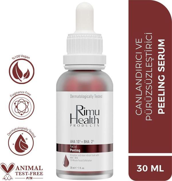 Rimu Health Products	 Canlandırıcı Ve Cilt Tonu Eşitleyici Yüz Peeling Serum 30 Ml (aha 10% + Bha 2%) - Image 1