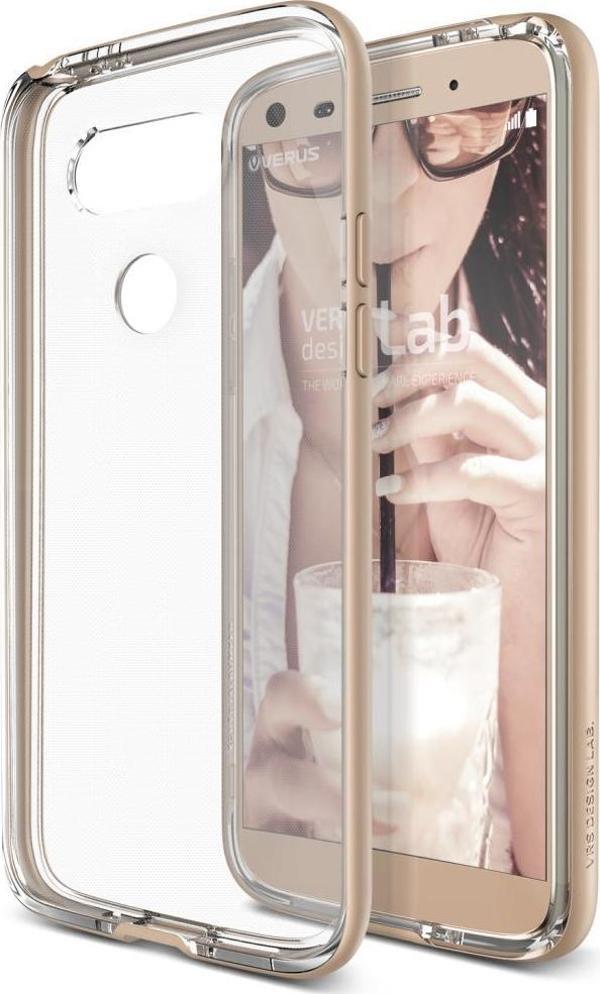 Verus G5 ile Uyumlu Crystal Bumper Kılıf Shine Gold - Image 1