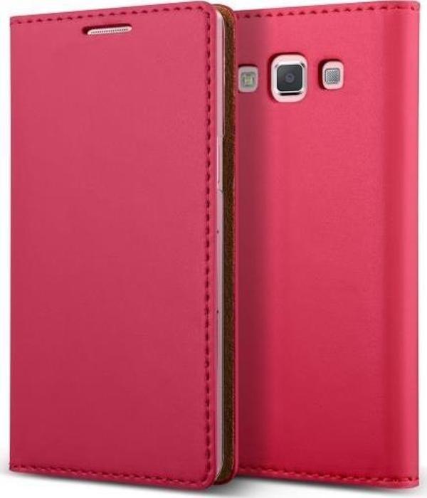 Verus Galaxy A5 ile Uyumlu Wallet Case Crayon Slim Diary 2015 Serisi-Hot Pink - Image 1