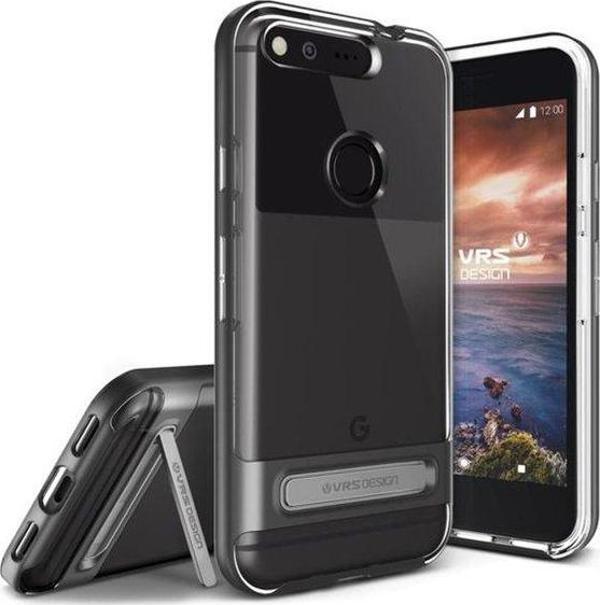 VRS Design Pixel XL ile Uyumlu ile Uyumlu Crystal Bumper Kılıf Dark Silver - Image 1