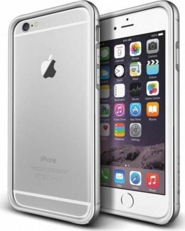 VRS Design iPhone 6 Plus / 6S Plus ile Uyumlu Iron Bumper Kılıf Black Silver - Image 1
