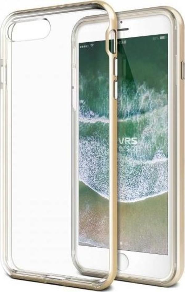 VRS Design iPhone 8 Plus / 7 Plus ile Uyumlu New Crystal Bumper Kılıf Shine Gold - Image 1