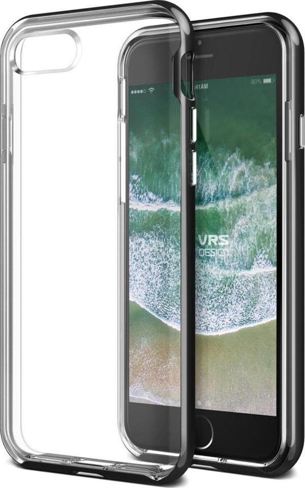 VRS Design iPhone 8/7 ile Uyumlu New Crystal Bumper Kılıf Metallic Black - Image 1