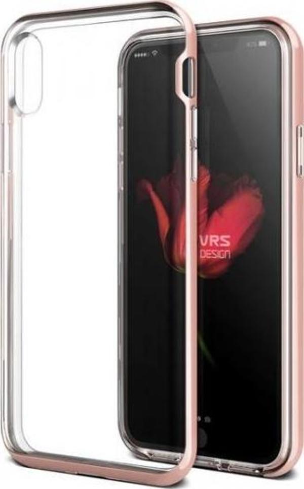 VRS Design iPhone X ile Uyumlu Crystal Bumper Kılıf Rose Gold - Image 1