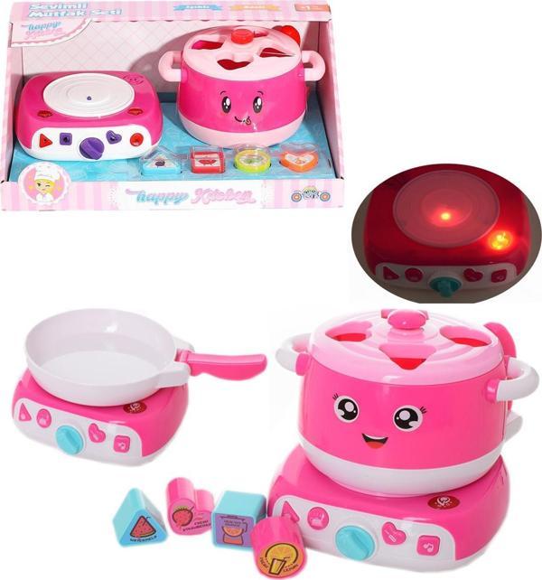 Sole Sıla BEBEK ile Pilli Işıklı ve Sesli 8 Parça Sevimli Mutfak SETİ- Pembe - Image 1