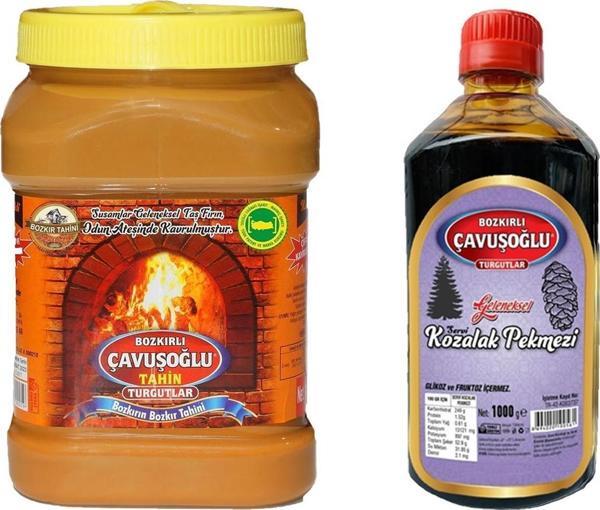 Bozkırlı Çavuşoğlu Tahin Kepekli 930 gr + Kozalak Pekmezi 1000 gr - Image 1