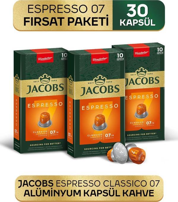 Jacobs Espresso 7 Classico Nespresso Uyumlu Alüminyum Kapsül Kahve 10 Adet X 3 Paket - Image 1