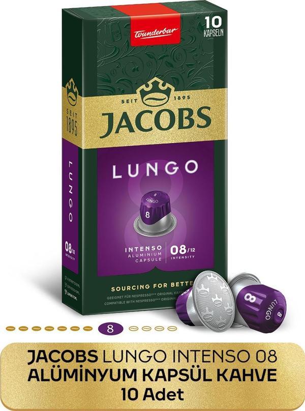Jacobs Lungo 8 Intenso Nespresso Uyumlu Alüminyum Kapsül Kahve 10 Adet - Image 1