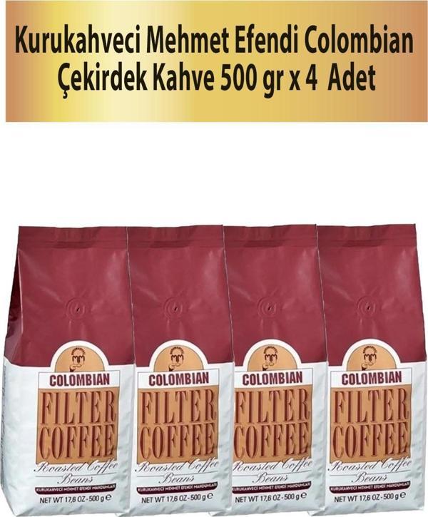 Kurukahveci Mehmet Efendi Colombian Çekirdek Kahve 500 gr x 4 Adet - Image 1