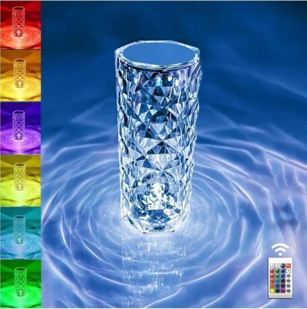 Torima Projeksiyon Masa Lambası Kristal Elmas Led Dokunmatik Sensör Usb Şarj Restoran Masa Lambası - Image 1