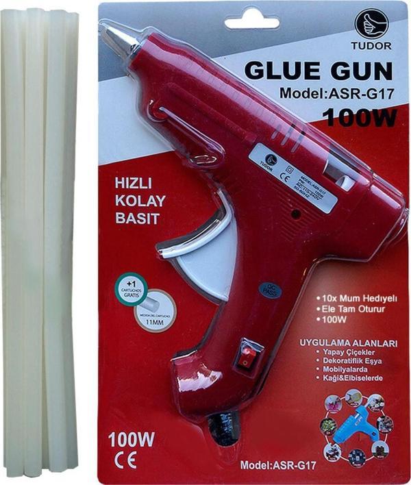 Tudor Kırmızı Sıcak Silikon Tabancası 100 Watt 10 Adet 11 Mm - Image 1