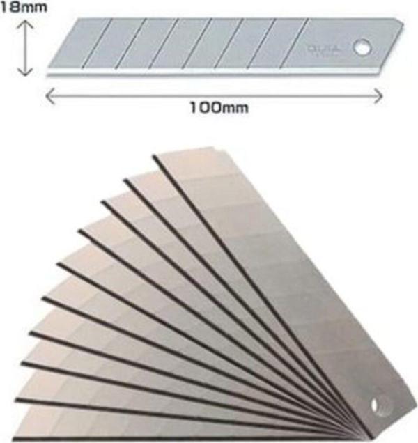 Zubizubi Maket Bıçağı Yedeği Ucu Kalın 18 Mm Bıçak 10 Adet - Image 1