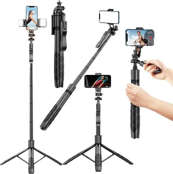 Torima L16 Çok Amaçlı Tripod Selfie Kumandalı 153 Cm Anroid İos Go Pro Uyumlu - Image 1