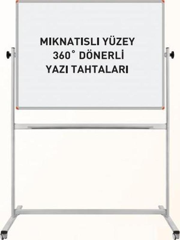 Panda Mıknatıslı Yüzey 360° Dönerli Tekerlekli Yazı Tahtası PAN 571 Beyaz 120x140 cm - Image 1