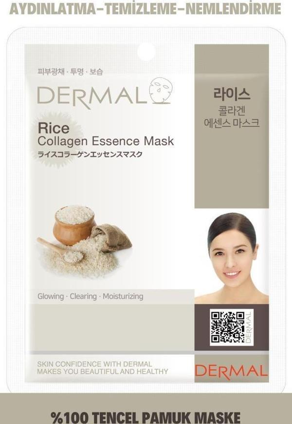 DERMAL Arındırıcı, Nemlendirici ve Ton Eşitleyici Pirinç Özlü Kollajen Maske 23 Gr - Image 1