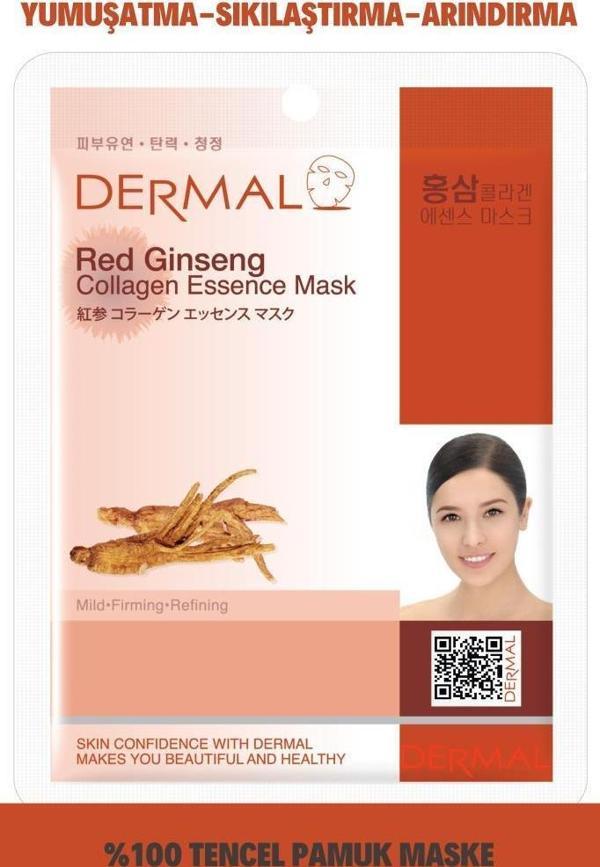 DERMAL Arındırıcı, Serinletici, Sıkılaştırıcı Kırmızı Ginseng Özlü Kolajen Maske 23gr - Image 1